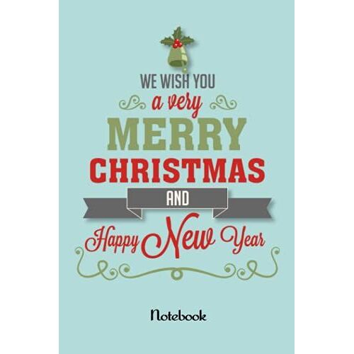Notebook - Merry Christmas Journal Notebook For Writing For Women Holiday Gift Giving 681: Notebook Christmas Gift Journal_6in X 9in X 114 Pages White Paper Blank Journal With Black Cover Perfect Size
