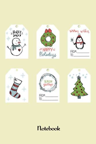 Notebook - Merry Christmas Journal Notebook For Writing For Women Holiday Gift Giving 685: Notebook Christmas Gift Journal_6in X 9in X 114 Pages White Paper Blank Journal With Black Cover Perfect Size