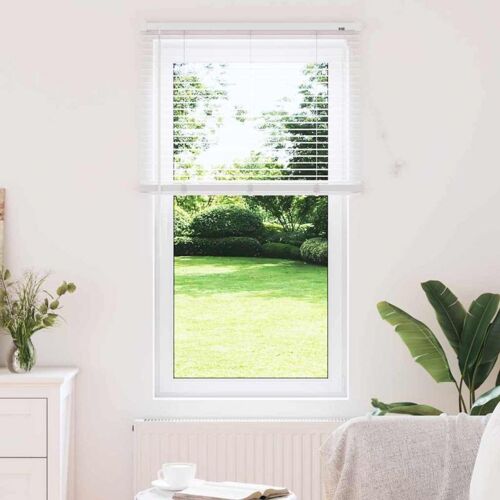 Vidaxl Store De Fenêtre Avec Des Rideaux Manuel Blanc Aluminium