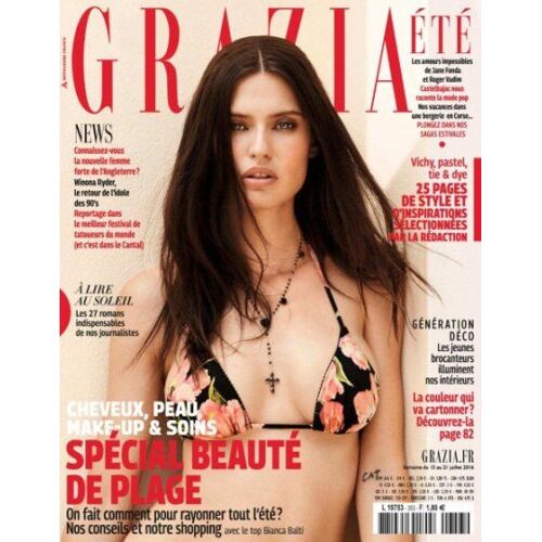 Grazia N° 353. Spécial Beauté De Plage. Winona Ryder. Festival De Tatoueurs Du Monde. Jane Fonda. Roger Vadim. Génération Déco.