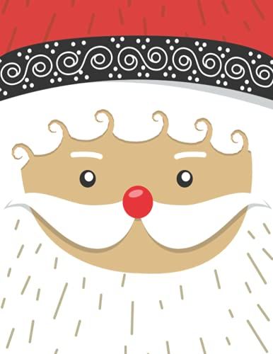 Composition Notebook, College Ruled Paper, 8-1/5" X 11", Christmas Red Santa Clause Covers, 110 Sheets, 1 Book