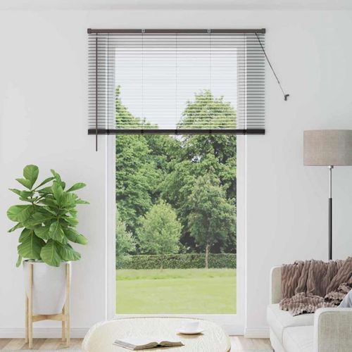 Vidaxl Store De Fenêtre Avec Des Rideaux Noir Aluminium