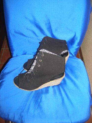 Chaussures Talon Compensé 9 Cm Tissaia 38 Noir.