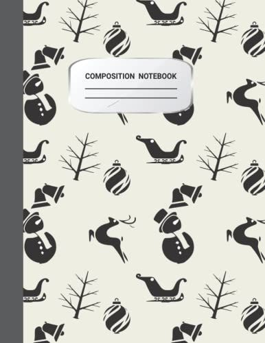 Composition Notebook: Wide Ruled Christmas Notebook 2022