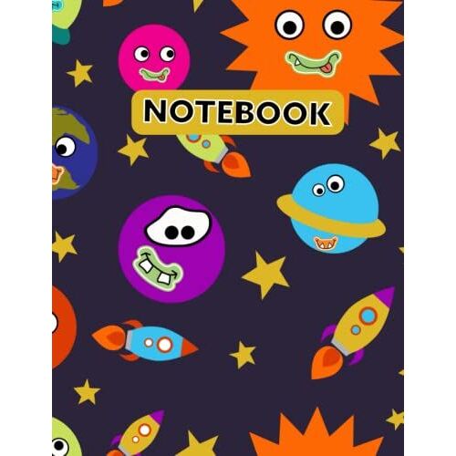 Notebook: Planets And Outer Space Wide Ruled Journal Notebook. Gift For Taking Notes And Making Lists. Use As A Journaling Book, Writing And Christmas List Planning