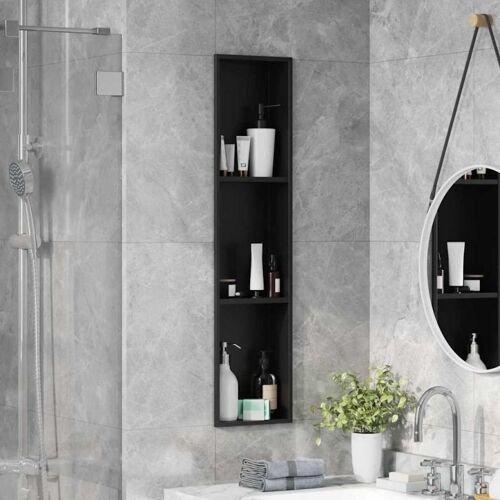 Vidaxl Niche De Douche Noir 90 X 20 X 9.5 Cm Acier Inoxydable