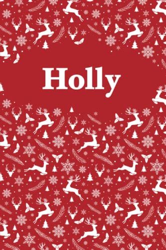 Holly: Personalized Name Notebook Birthday Gift For Girls And Women 6 X 9 In 120 Lined Pages, Cristmas Pattern Design - Perfect Christmas And Birthday Gift For Holly