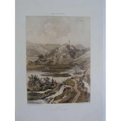 Lithographie En Couleurs De Contes - 19ème S. - Nice Et Savoie