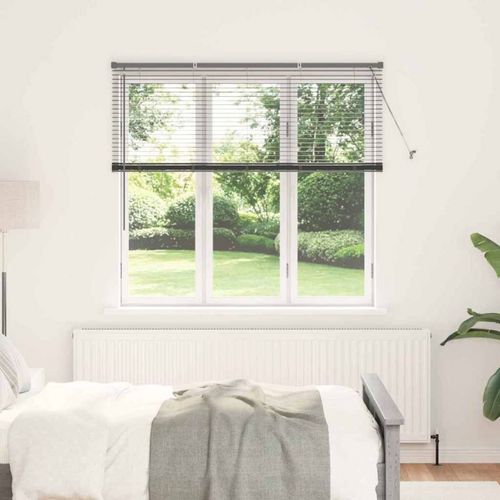 Vidaxl Store De Fenêtre Avec Des Rideaux Manuel Gris Foncé Aluminium