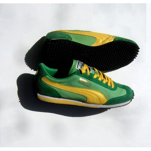 Puma Whirlwind Lifestyle Chaussures Cuir Vert Bresil De Foot A Semelle Picots Petits Crampons Life Style   Baskets Basse Tennis  Verte Et Jaune  Puma Pointure Taille 41 Verte Et Jaune Tornade Crampon