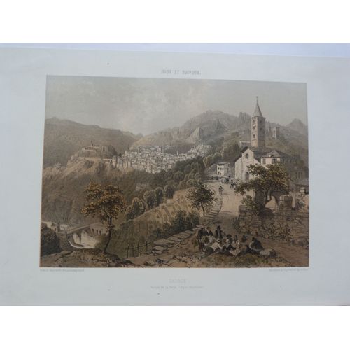 Lithographie En Couleurs De Saorge - 19ème S. - Nice Et Savoie