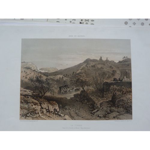 Lithographie En Couleurs De La Turbie - 19ème S. - Nice Et Savoie