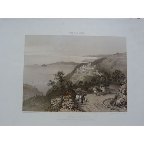 Lithographie En Couleurs De Eze - 19ème S. - Nice Et Savoie