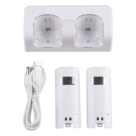 2× 2800mAh CHARGEUR BATTERIE+STATION Port Pour Nintendo Wii WIIMOTE MANETTE BLANC