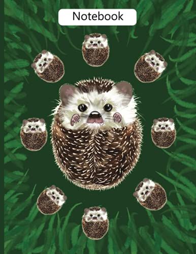 Notebook: Cute Hedgehogs Composition Writing Books