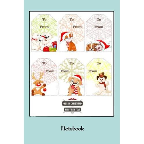 Notebook - Merry Christmas Journal Notebook For Writing For Women Holiday Gift Giving 475: Notebook Christmas Gift Journal_6in X 9in X 114 Pages White Paper Blank Journal With Black Cover Perfect Size