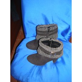 Bottines Gémo 37 Noir Talon 9,5 Cm.