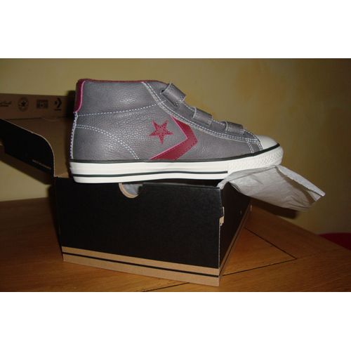 Baskets Converse Star Player 3 V Leather Mid, 36 Gris