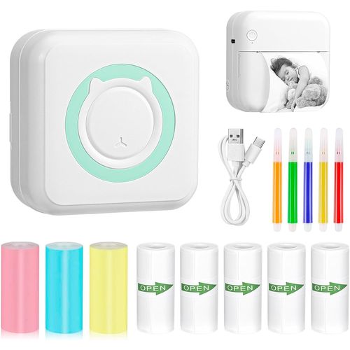 Hamiltion-Imprimante Photo Portable, Mini Imprimante Photo Instantané Sans Fil, Imprimante Thermique Sans Fil Bt Imprimante Mobile, Imprimante Pour Photos Liste (B)