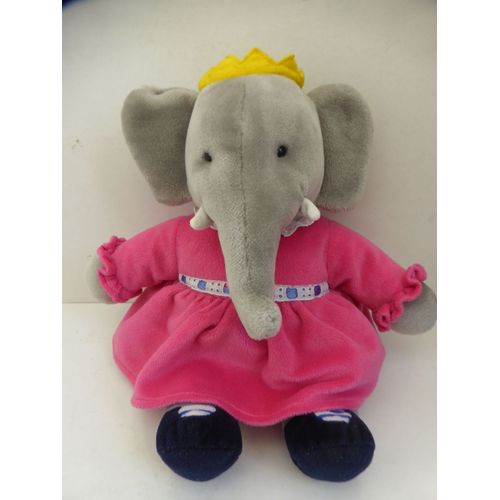  Doudou Grande Peluche Flore Robe Rose Babar Gund Vintage 38 Cm