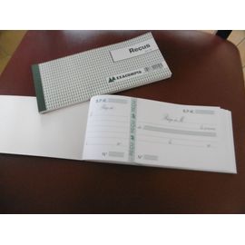 Carnet Reçus 50 Feuillets Avec Talon 9x21cm Exacompta Ref. 10e Lot De 2