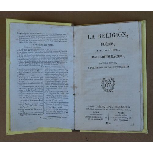 La Religion, Poème, Avec Les Notes, Par Louis Racine, À L'usage Des Maisons D'éducation