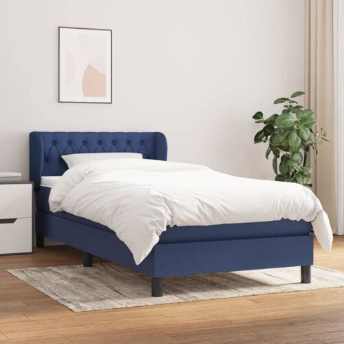3126443 vidaXL Lit à sommier tapissier avec matelas Bleu 80x200 cm Tissu