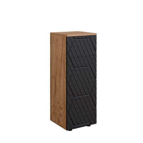 Meuble salle de bain 30x81cm 1 tiroir, 2 compartiments, Anthracite