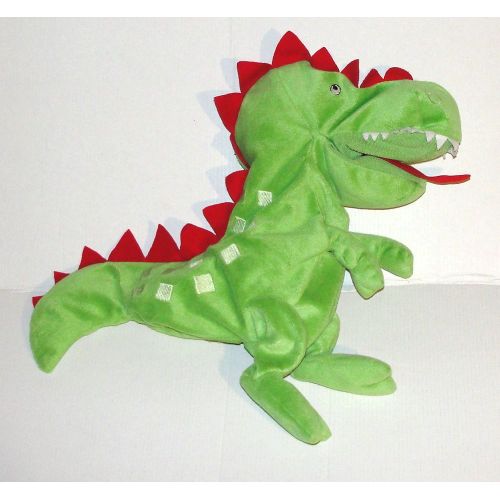 Peluche Dragon Vert Et Rouge Marionnette A Main Ikea - Doudou Dragon Dinosaure 32 Cm