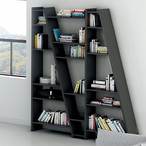 Bibliothèque Delta Triple Noir Laqué - Temahome