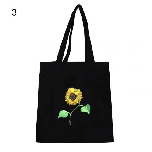 Sac À Main En Toile Brodé Pour Femmes, Sac À Bandoulière Simple, Kit De Points De Croix, Rangement De Livres, Sacs De Shopping