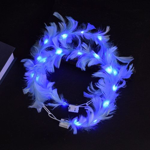 Bandeau Couronne De Plumes Led, Bandeau De Halo Ange Lumineux, Coiffure Lumineuse Pour Femmes Et Filles, Fête De Mariage