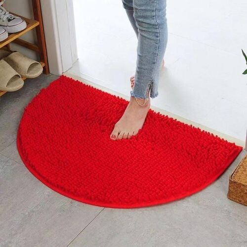 Tapis souple absorbant l'eau, antidérapant, pour salle de bain, porte de sol, barrière contre la saleté, demi-cercle, tapis à coussin, 40x60cm