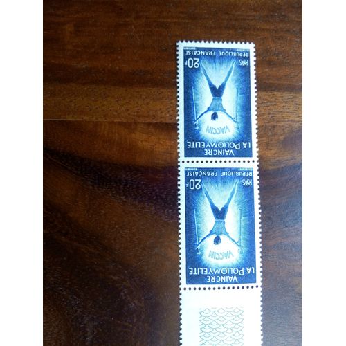 Timbres Neufs Vaincre La Poliomyélite 20f Bleu Foncé