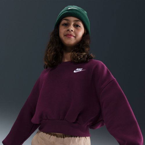Sweat Ample À Col Ras-Du-Cou Nike Sportswear Club Fleece Pour Fille - Rouge