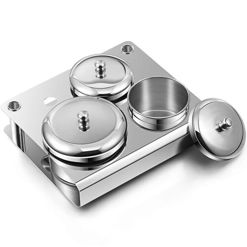 3 Pièces Acrylique Liquide Récipient En Acier Inoxydable Acrylique Liquide Poudre Tasse Acier Inoxydable Ongle Poudré Récipient Avec Couvercles Pour Outils Nail Art