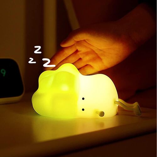 Heytea Silicone Night Light Pour Les Enfants, Led Chou Lampes Mignonnes Lampe De Chevet Rechargeable De Sommeil De Crèche, Supports De Téléphone Portable Avec Lumière, Avec Capteur Tactile