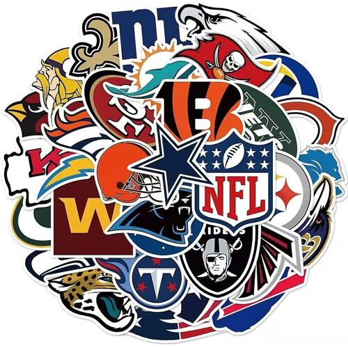 Autocollant de football, autocollants de vinyle [32 Pcs] pour les enfants, voitures, moto, vélo, bagages de skateboard, pare-chocs imperméables (logo)