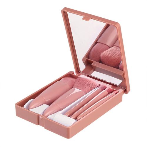 Mini Ensemble De Pinceau De Maquillage, Pinceaux De Maquillage De Voyage Pour Femmes, Venez Avec Une Boîte De Rangement Portable Avec Miroir 