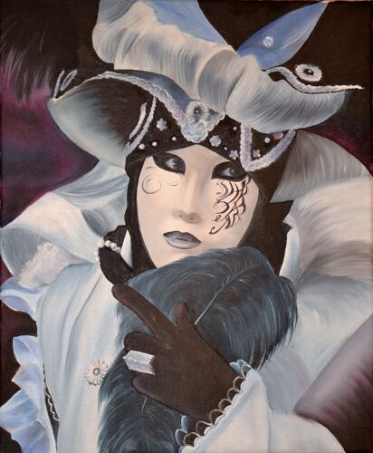 Peinture À L'huile - Thème Carnaval De Venise