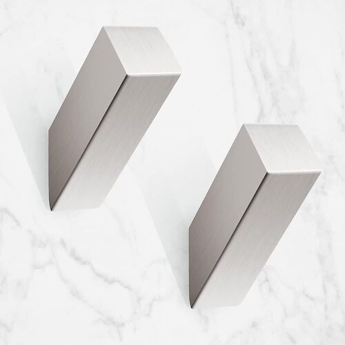 Crochets à serviettes Nickel brossé en acier inoxydable 2 Pack Heavy Duty Modern Wall Hooks Silver Robe Hook pour salle de bain Salon Hôtel Style Monté mural