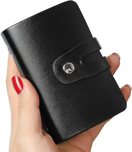 Porte-carte de crédit rfid pour femmes ou hommes, porte-carte de visite en cuir, organisateur de cartes de crédit mince et étui à cartes, portefeuille de carte de crédit minimaliste avec