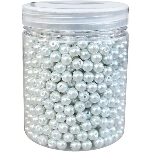 À Propos De 1000pcs 6mm White Glass Pearl Round Loose Spacer Perles Pour Bricolage Artisanat Colliers Bracelets Fabrication De Bijoux