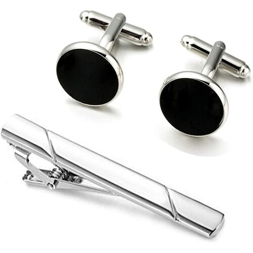 Clip De Cravate Et Ensemble De Boutons De Manchette Pour Hommes Mariage D'affaires Classique Argent Doré Boutons De Manchette Tie-Clips Chemises Hommes Avec Boîte Cadeau Mode Simple Assorti Élégant D