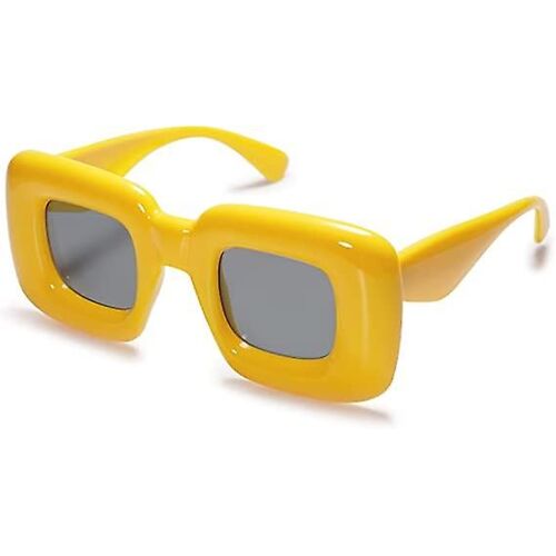 Lunettes De Soleil Gonflées Carrées Mignonnes Pour Femmes Hommes À La Mode Chunky Lunettes Rétro Épais Monture Drôle Masque Nuances Vl9733