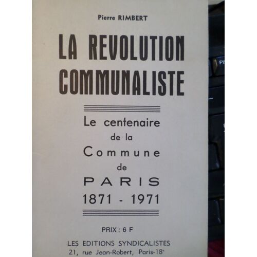 La Révolution Communaliste De Paris 1877