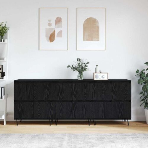 vidaXL Buffets 3 pcs Chêne noir 180 x 35 x 70 cm Bois d'ingénierie