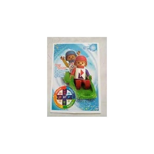 Carte Collector Carrefour Playmobil Le Monde Du Sport N°83 : Lucy Et Thomas - Luge