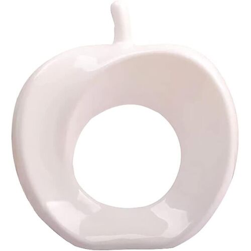 Apple Decor Céramique Apple Décorations Apple Statue Sculpture Décoration Moderne Blanc Accents Décor Apple Statues Pour Home Decor Bibliothèque, Terrasse, Off