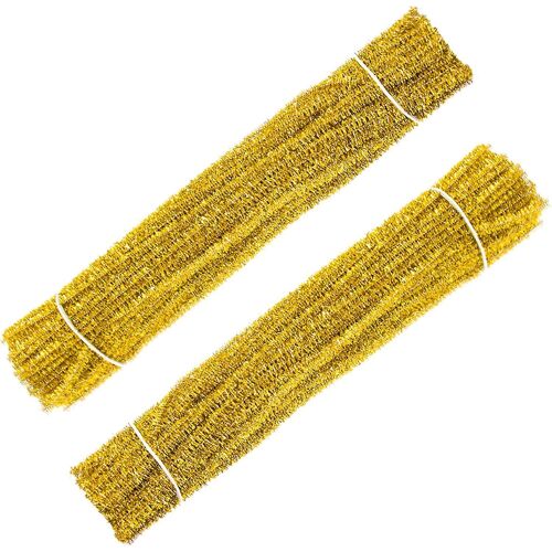 Nettoyeurs De Tuyaux En Or Tige De Chenille Pour Les Décorations D'artisanat D'art De Bricolage (6mm X 12 Pouces) 200 Pièces